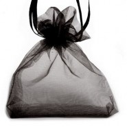 Organza gift bag ± 70x50mm Black